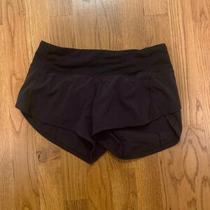 Black Lululemon speed up short size 0